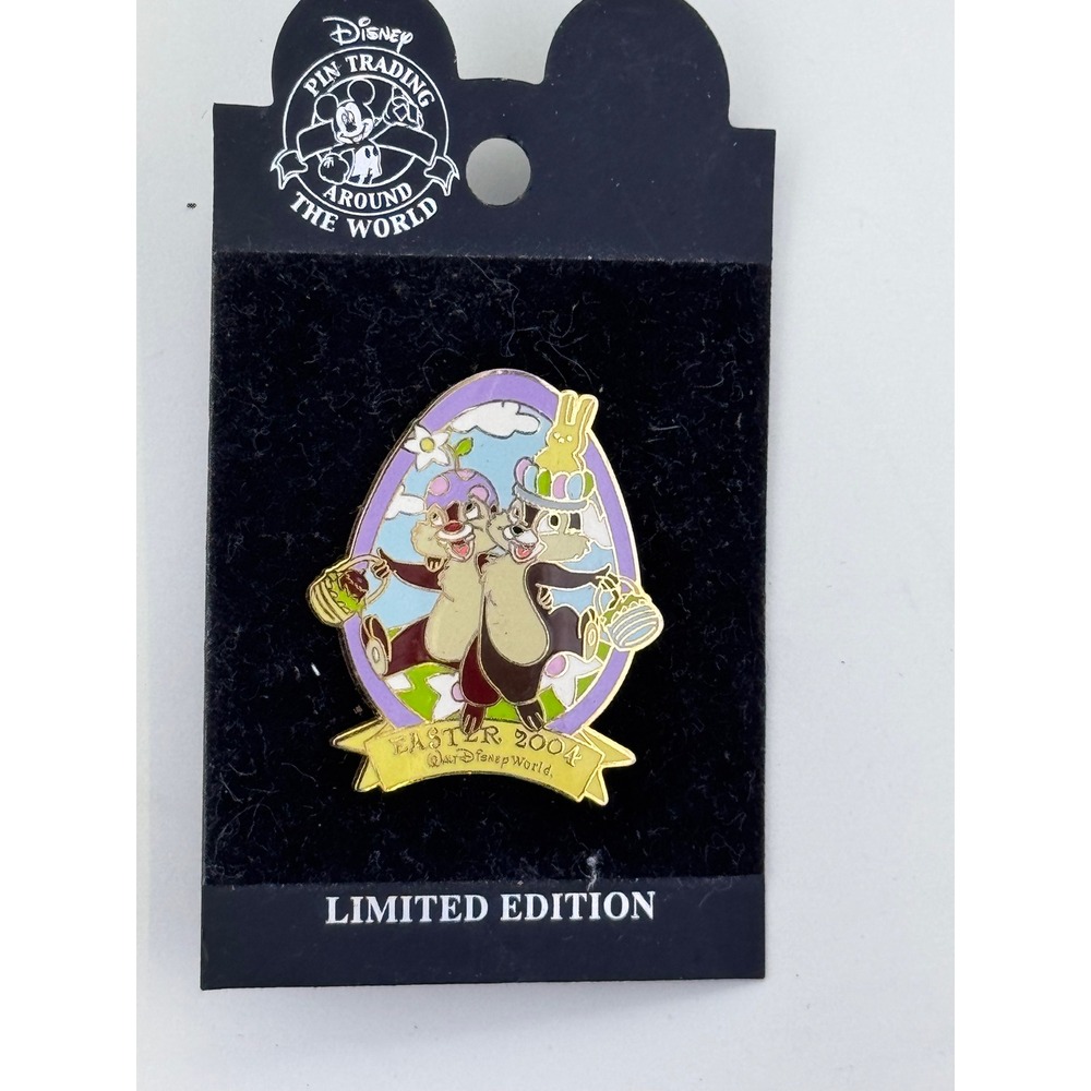 Disney Pin WDW 2004 Easter's Finest Chip & Dale LE 1500 Easter Bunny Rare HTF